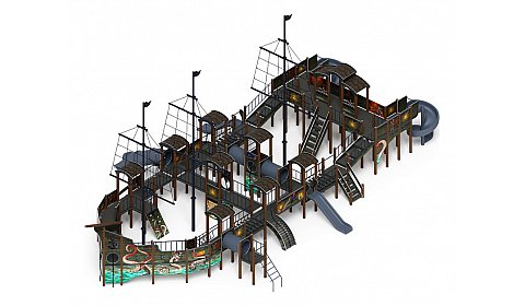Баркентина (Летучий Голландец) - ДИК 2.03.3.06-11 - Игровой комплекс (Винтовой скат) H=1200, Н=1500, Н=2000