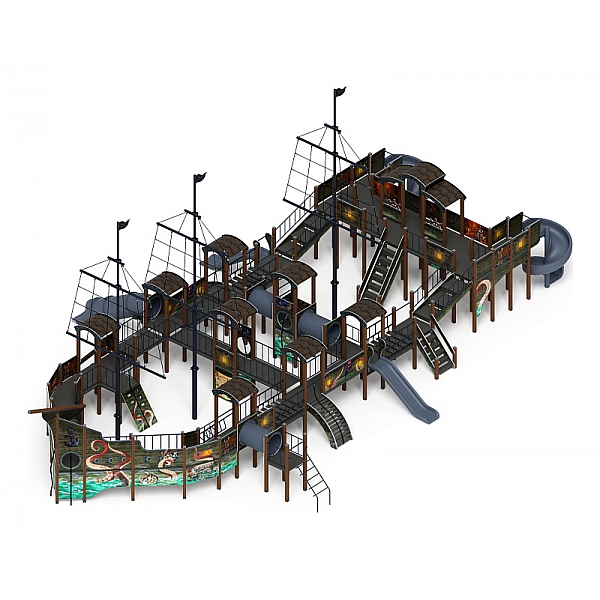 Баркентина (Летучий Голландец) - ДИК 2.03.3.06-11 - Игровой комплекс (Винтовой скат) H=1200, Н=1500, Н=2000