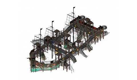 Баркентина (Летучий Голландец) - ДИК 2.03.3.06-21 - Игровой комплекс (нержавейка скат) H=1200, Н=1500, Н=2000