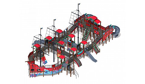 Баркентина (Мульт) - ДИК 2.03.3.06-10 - Игровой комплекс (Винтовой скат) H=1200, Н=1500, Н=2000