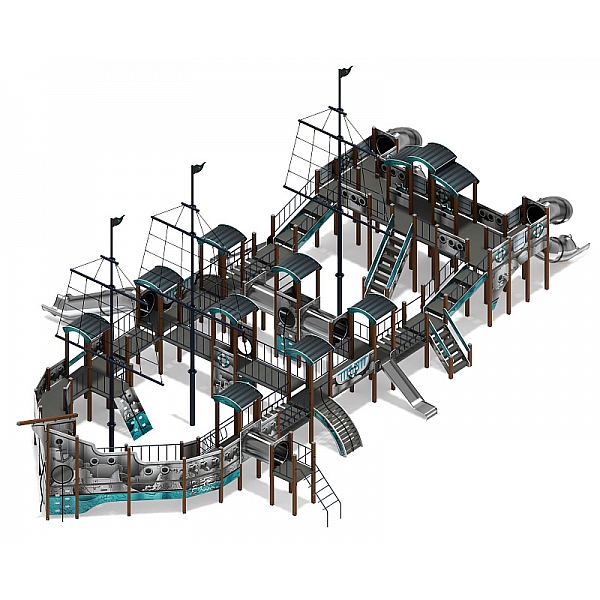 Баркентина (Лагуна) - ДИК 2.03.3.06-22 - Игровой комплекс (нержавейка скат) H=1200, Н=1500, Н=2000