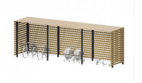 Навес для колясок и велосипедов "Вуд" ПМ-158