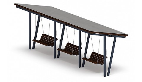Пергола тент с качелями (наклоная) - МФ 78.03.03 /с поликарбонатом/