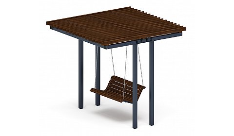 Пергола с качелями (прямая) - МФ 78.04.01-01 /без поликарбоната/