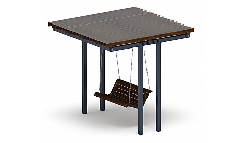 Пергола тент с качелями (прямая) - МФ 78.04.01 /с поликарбонатом/