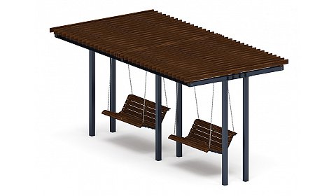 Пергола тент с качелями (прямая) - МФ 78.04.02-01 /без поликарбоната/