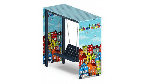 Пергола с качелями (Город) - МФ 78.06.01-04 /с поликарбонатом/