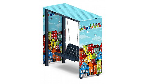 Пергола с качелями (Город) - МФ 78.06.01-05 /без поликарбоната/