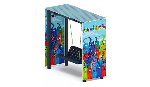 Пергола с качелями (Коты) - МФ 78.06.01-06 /с поликарбонатом/