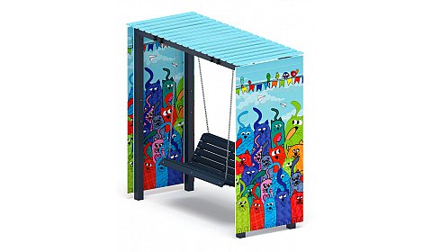 Пергола с качелями (Коты) - МФ 78.06.01-07 /без поликарбоната/