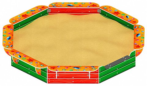 Песочница восьмигранная (Ракушки) - ИО 5.01.04-40