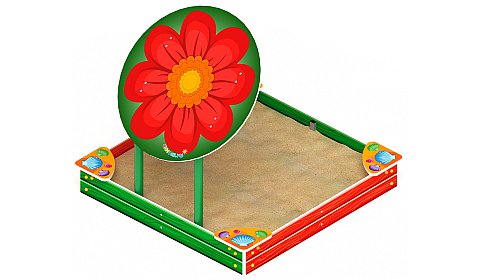 Песочница средняя с навесом Цветок (Ракушки) - ИО 5.01.08-02