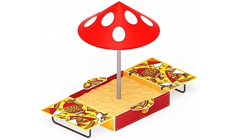 Песочница с крышкой средняя и навесом Грибок (Рыбы) - ИО 5.01.10-08