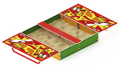 Песочница с крышкой средняя (Рыбы) - ИО 5.01.11-04