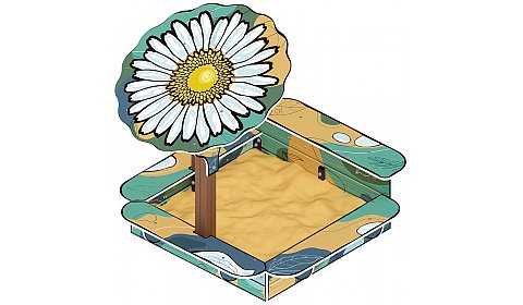 Песочница с навесом Ромашка (Пастель) - ИО 5.01.16-01