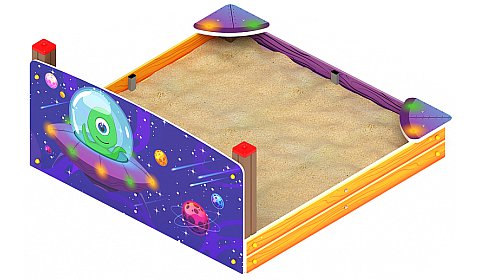 Песочница средняя с ограждением Космопорт - ИО 5.14.01-01