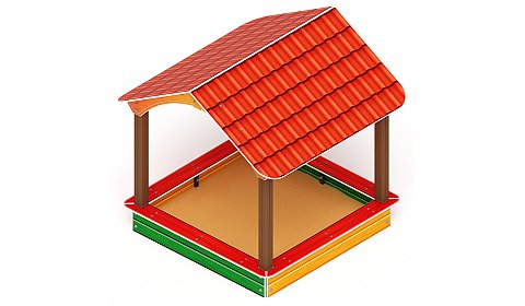 Песочный дворик с навесом Домик - ИО 6.01.02