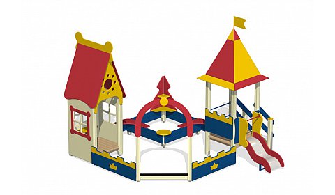 Песочный дворик "Белоснежка" с горкой ПС-49