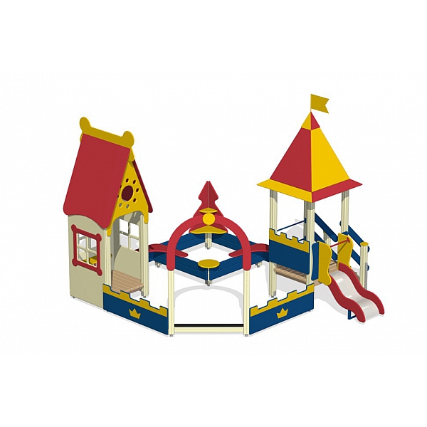 Песочный дворик "Белоснежка" с горкой ПС-49