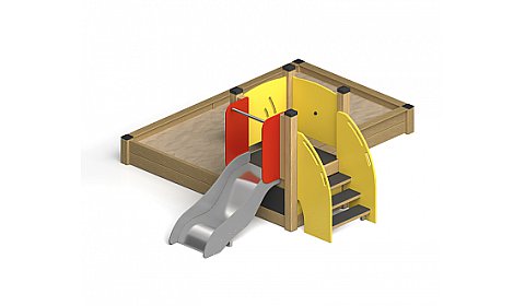 Песочница  "Роза" с горкой ПСL-02