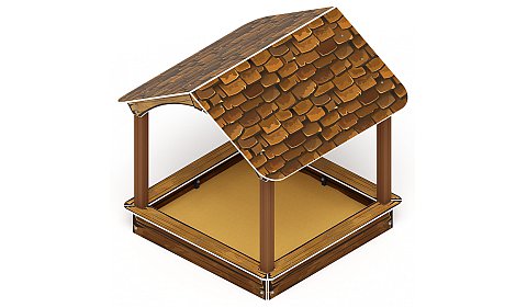 Песочный дворик с навесом Домик (Коричневый) - ИО 6.01.02-01