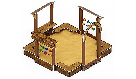 Песочный дворик Теремок (Коричневый) - ИО 6.01.04-02