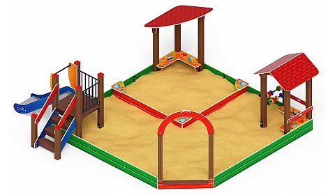 Песочный дворик с горкой (Ракушки) - ИО 6.01.05-01 H=750