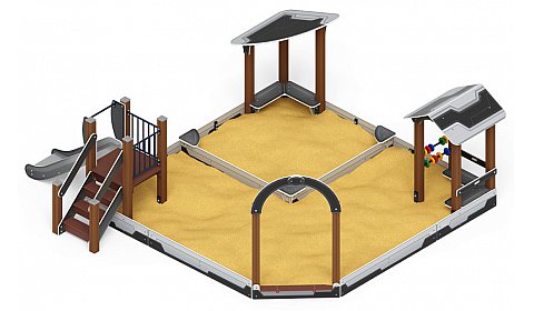 Песочный дворик с горкой (Техно) - ИО 6.01.05-04 H=750