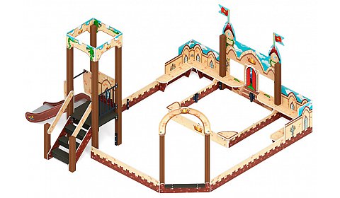 Песочный дворик с горкой Королевство (Замок) - ИО 6.15.01-01 H=750