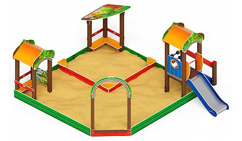 Песочный дворик с горкой Полянка - ИО 6.16.01-01 H=750