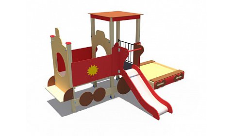 ИО 03171 Песочный дворик Паровозик с горкой Н-750