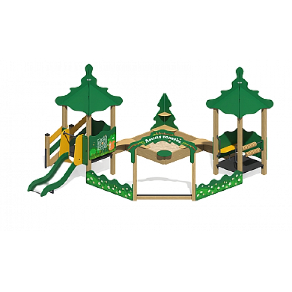 Песочный дворик "Лесная поляна" с горкой ПС-09