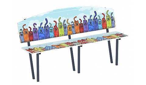 Коты - Скамейка детская со спинкой - МФ 41.01.01-02