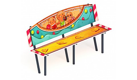 Пряничный домик - Скамейка детская со спинкой - МФ 41.01.01-04
