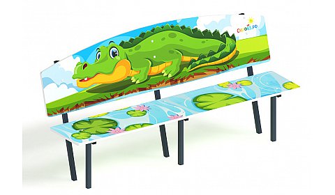 Крокодил - Скамейка детская со спинкой - МФ 41.01.01