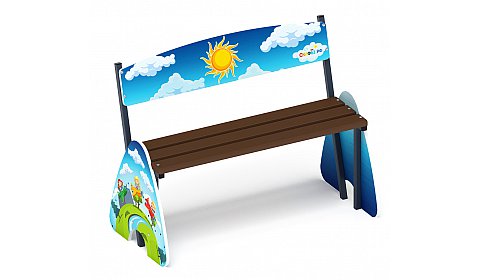 Солнышко - Скамейка детская со спинкой - МФ 41.01.04