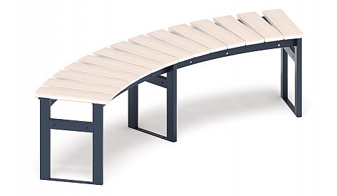 Модульная скамья радиальная (беленый дуб) МФ 42.01.17-01