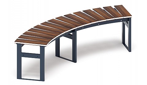 Модульная скамья радиальная (темный дуб) МФ 42.01.17