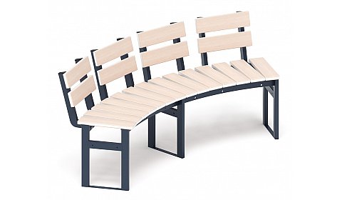 Модульная скамья радиальная (беленый дуб) МФ 42.01.18-01
