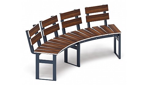 Модульная скамья радиальная (темный дуб) МФ 42.01.18