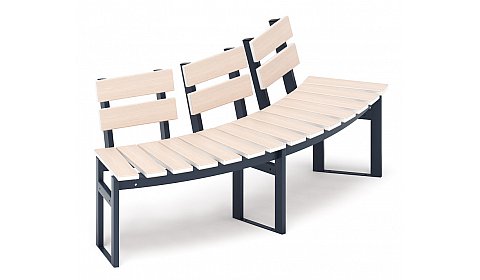 Модульная скамья радиальная (беленый дуб) МФ 42.01.19-01