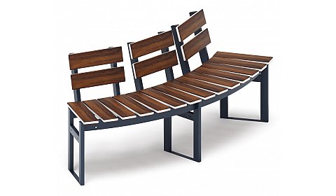 Модульная скамья радиальная (темный дуб) МФ 42.01.19