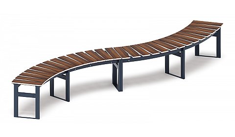 Модульная скамья радиальная (темный дуб) МФ 42.01.20