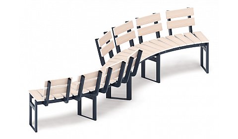 Модульная скамья радиальная (беленый дуб) МФ 42.01.22-01