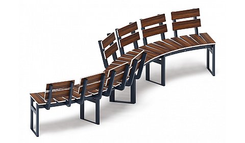 Модульная скамья радиальная (темный дуб) МФ 42.01.22