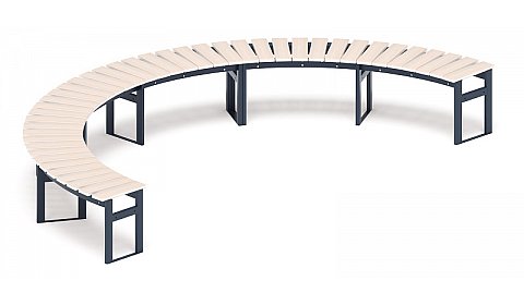 Модульная скамья радиальная (беленый дуб) МФ 42.01.24-01