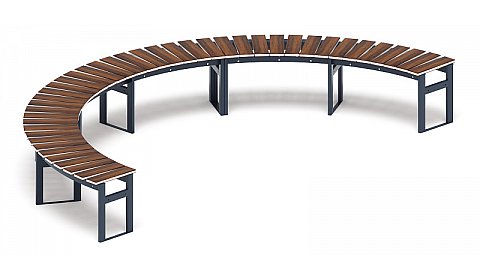 Модульная скамья радиальная (темный дуб) МФ 42.01.24