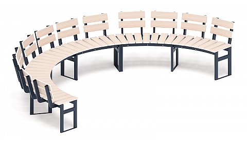 Модульная скамья радиальная (беленый дуб) МФ 42.01.25-01
