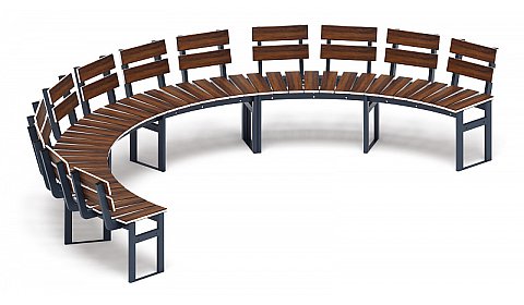 Модульная скамья радиальная (темный дуб) МФ 42.01.25