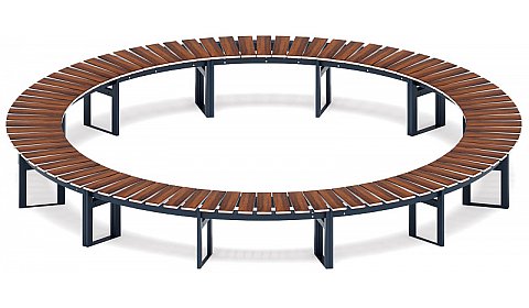 Модульная скамья радиальная (темный дуб) МФ 42.01.26